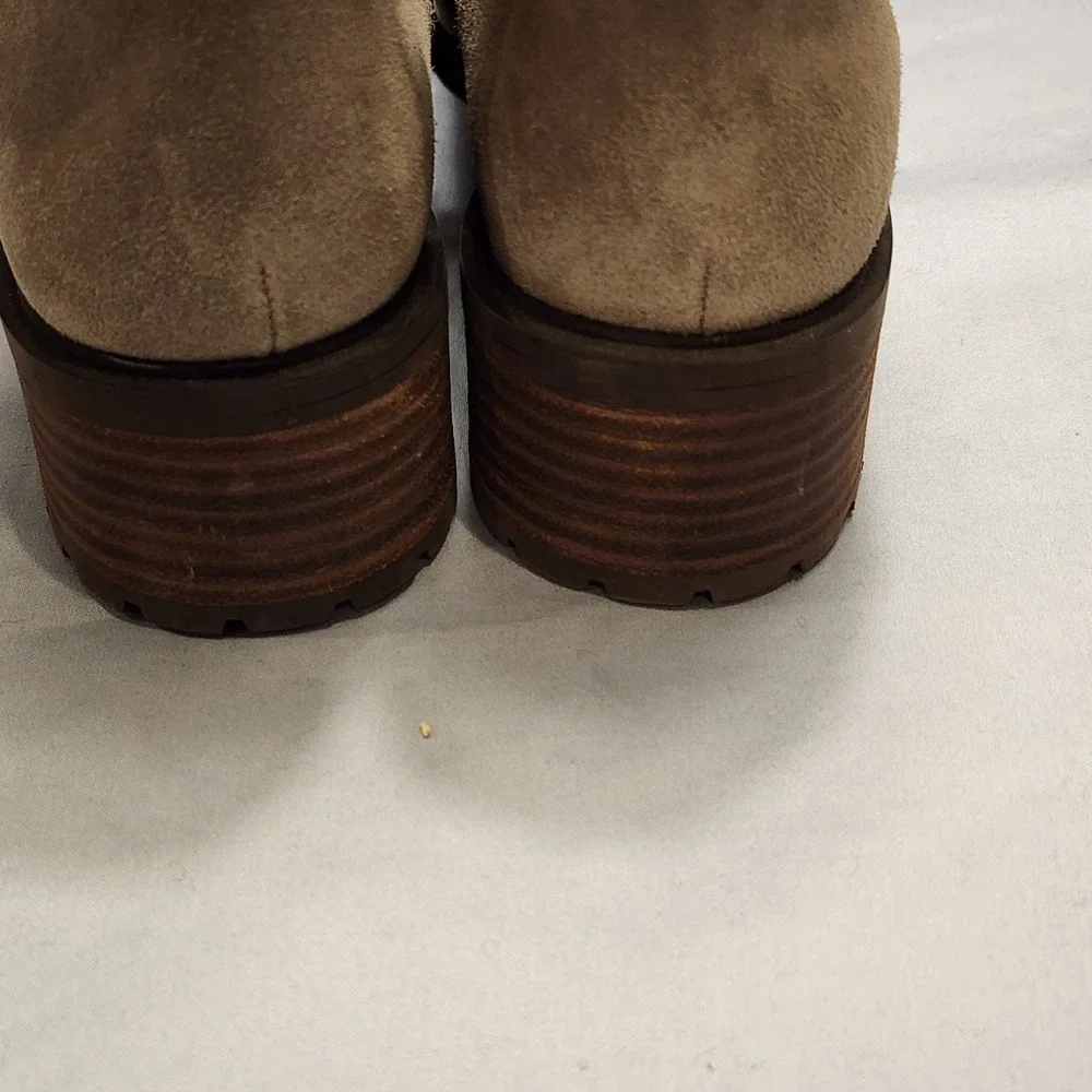 Lucky Brand Jacenia Womens Suede Boots Side Zip Shearling (greenish)  Size 6.5 M